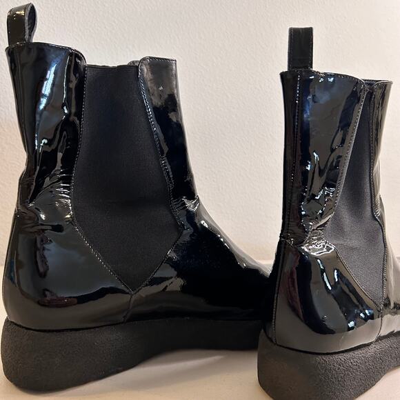 Robert Clergerie Chelsea Patent Leather Boots Paris France Womens 39.5 EU/8.5 US - Picture 12 of 16